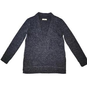 Madewell Womens Xs Heatherd GreySweater Low V-Neck Gray Pullover Style Shirt Top